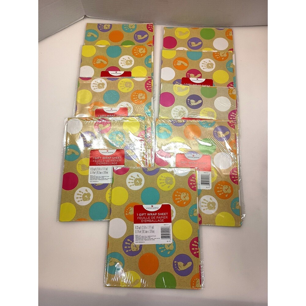 Wrapping Paper Sheets American Greetings  8.33 sq feet each Lot Of 9